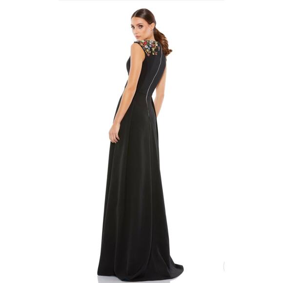 Mac Duggal 26540 Floral Accented Evening Gown Black 10 - Picture 11 of 11